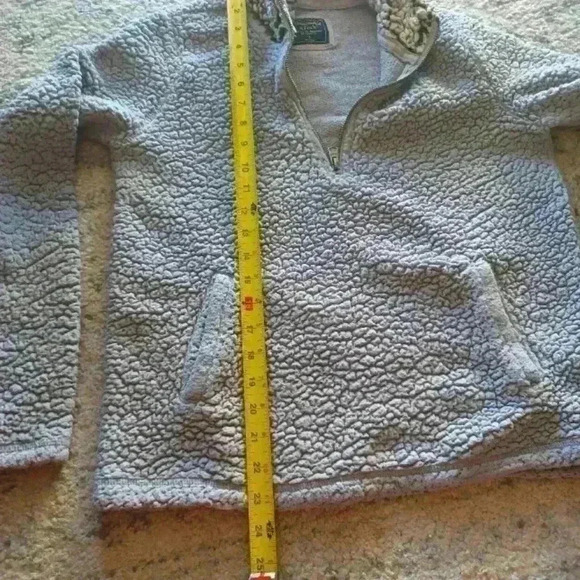 Abercrombie & Fitch Womens Gray And Lilac 1/4 Zip Sherpa Sweater S - Picture 10 of 13